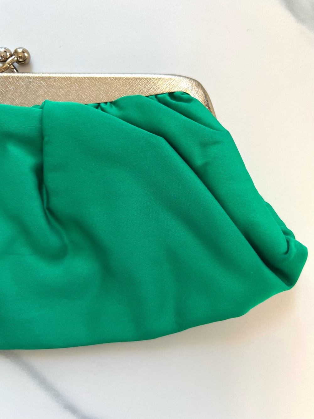 Vintage Emerald Green Textile Evening Clutch Bag 1960s - Picture 12 of 16